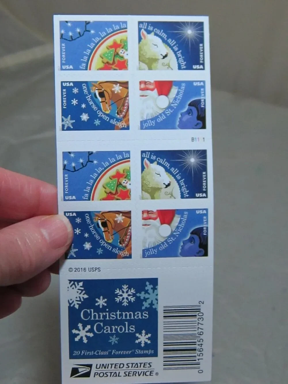 6000 CHRISTMAS CAROLS US FOREVER Stamps 500 Booklets of 20 6000 stamps